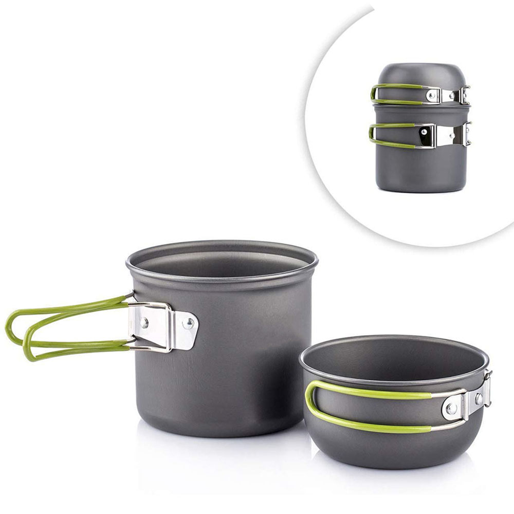 Сверхлегкие походные кастрюли, – обзор и цена Camping Cooking Pan Set