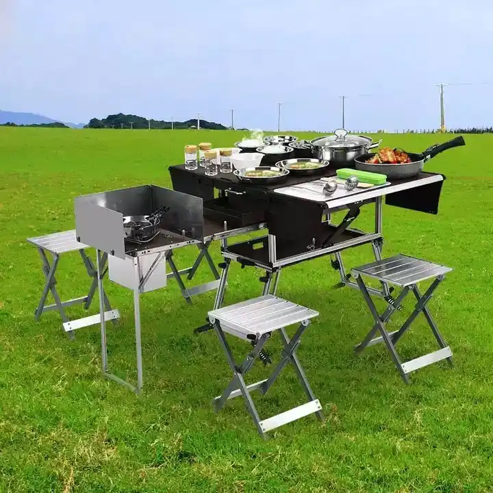 Портативный уличный складной п – обзор и цена Camping Cooking And Dining Set